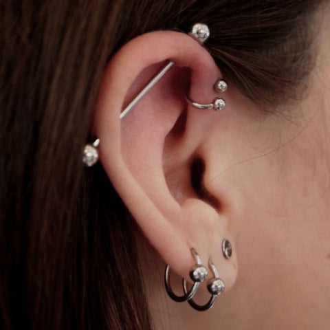 Steel Industrial Barbell 14G 16G Apmbodyjewelry Dtla