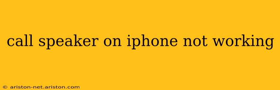 call speaker on iphone not working