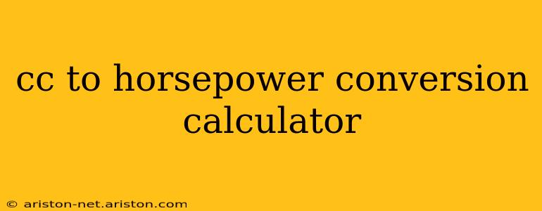 cc to horsepower conversion calculator