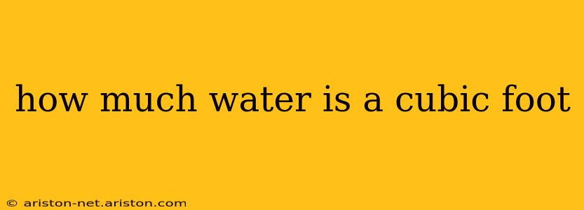 how much water is a cubic foot