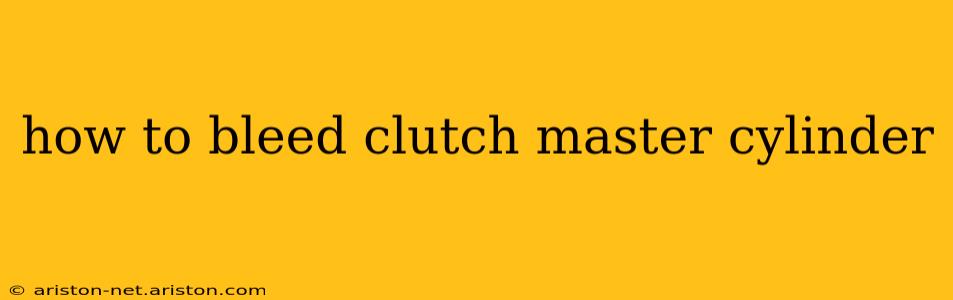 how to bleed clutch master cylinder