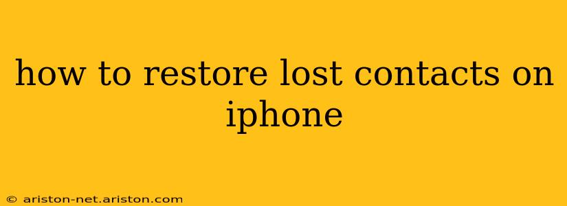 how to restore lost contacts on iphone