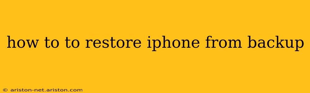 how to to restore iphone from backup