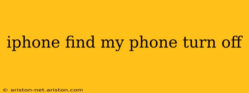 iphone find my phone turn off