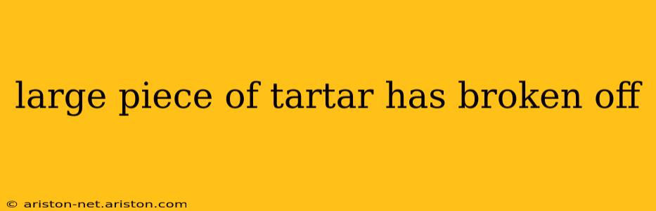 large piece of tartar has broken off