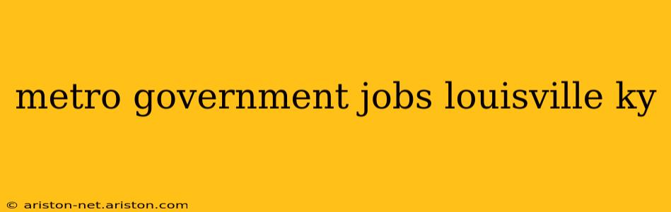 metro government jobs louisville ky