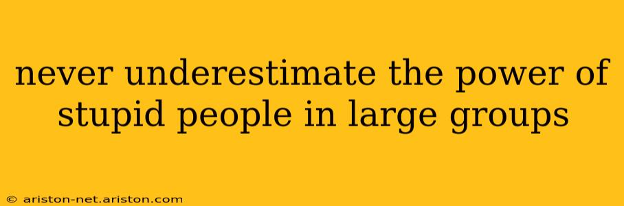 never underestimate the power of stupid people in large groups