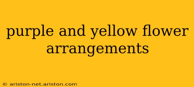 purple and yellow flower arrangements