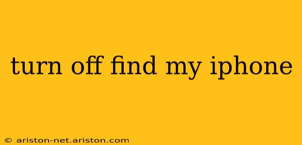 turn off find my iphone